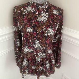 Loft Outlet Womens Floral Print Blouse Size S